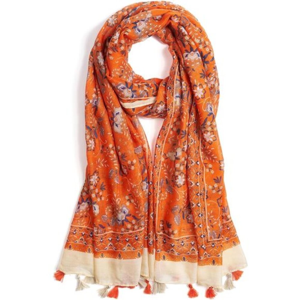 Scarf for Women Lightweight Soft Floral Leopard Printed Scarves Fall Winter